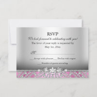Elegante RSVP de Diamante Rosa