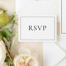 Elegante RSVP de Guión Clásico Negro y Blanco