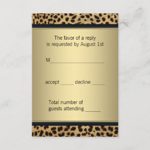 Elegante RSVP de Leopardo Negro y Oro
