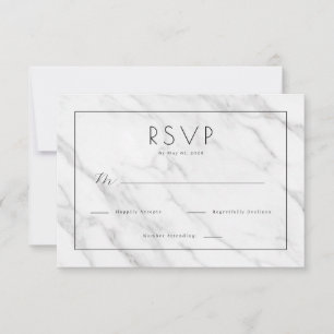 Elegante RSVP de Mármol Blanco