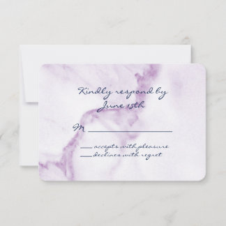 Elegante RSVP de Mármol Púrpura