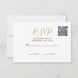 Elegante RSVP de matrimonio de código QR de árbol 