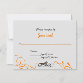 Elegante RSVP de Motocicleta y Boda Swirls