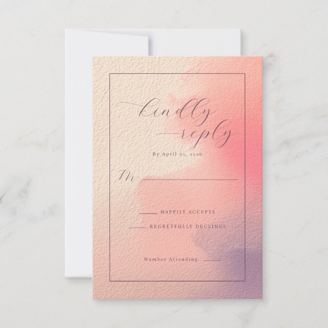 Elegante RSVP de Ombre en Pastel (Anverso)