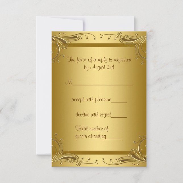 Elegante RSVP de oro (Anverso)
