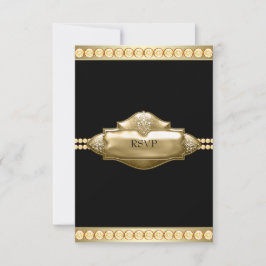 Elegante RSVP de oro negro