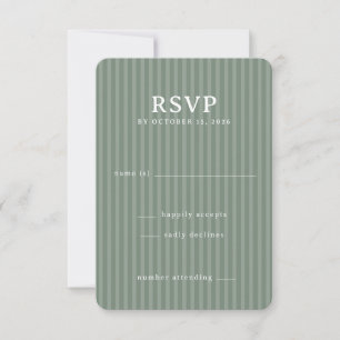 Elegante RSVP de rayas verdes