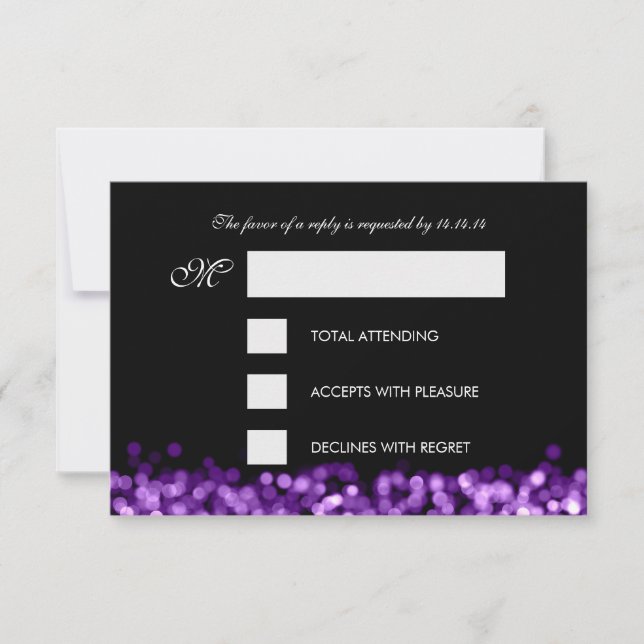 Elegante RSVP Dulce Luces Esparkling Púrpura (Anverso)