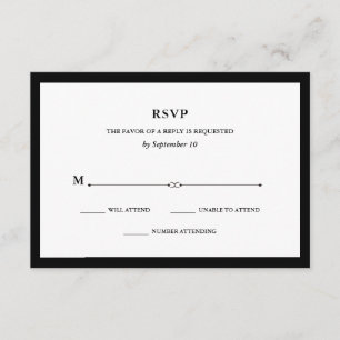 Elegante RSVP en blanco y negro