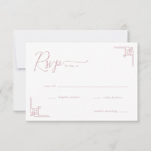 Elegante RSVP Geométrico Rosa