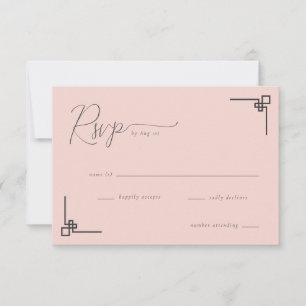 Elegante RSVP Geométrico Rosa