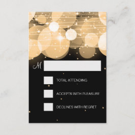 Elegante RSVP Glow & Sparkle Gold