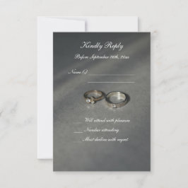 Elegante RSVP gris y blanco para bodas