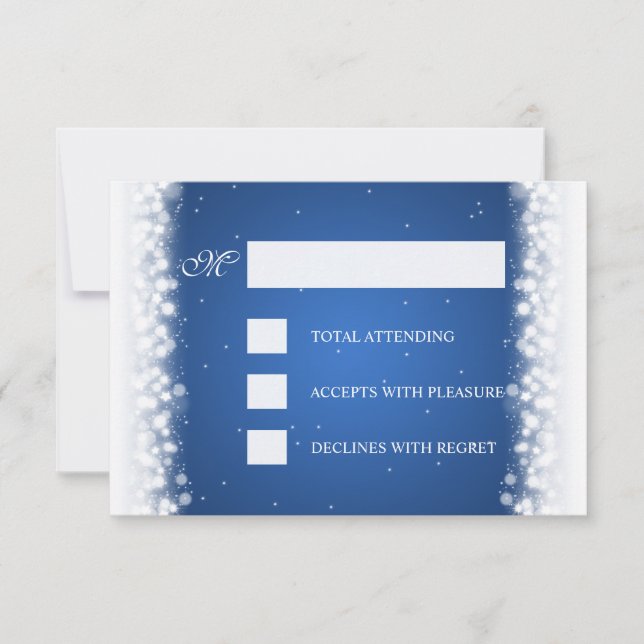 Elegante RSVP Magic Sparkle Blue (Anverso)