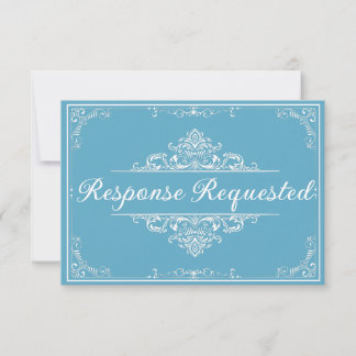 Elegante RSVP - Mariposa azul claro Quinceañera