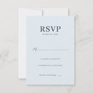 Elegante RSVP Minimalista Azul