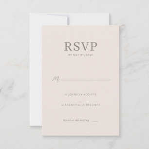 Elegante RSVP Minimalista Beige