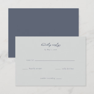 Elegante RSVP Minimalista de Azul Marino