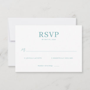 Elegante RSVP Minimalista en Verde Azulado