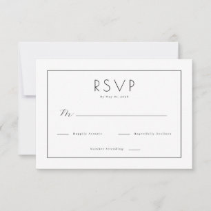 Elegante RSVP Minimalista Negro