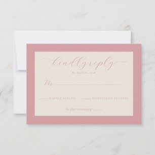 Elegante RSVP Minimalista Rosa