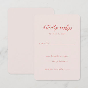 Elegante RSVP Minimalista Rosa