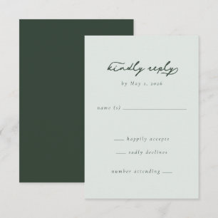 Elegante RSVP Minimalista Verde