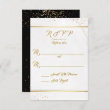 Elegante RSVP negro y oro