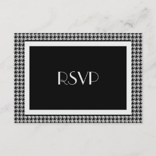 Elegante RSVP negro y plateado