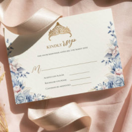 Elegante rsvp quinceañera Dorado floral rosa