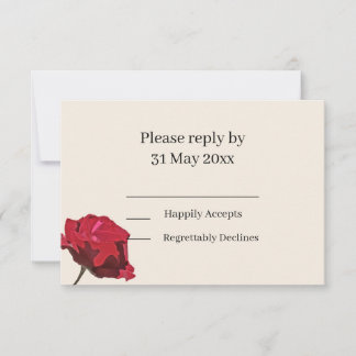 Elegante RSVP rosa rojo inserto