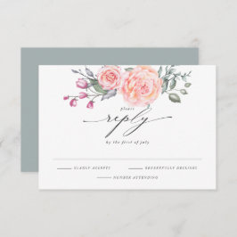 Elegante RSVP Rosas de Casas Rústicas