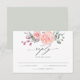 Elegante RSVP Rústica acuarela Casas Rosadas