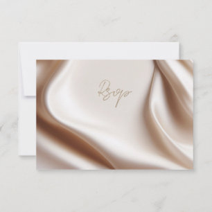 Elegante rsvp satinado rosa con opciones de comida