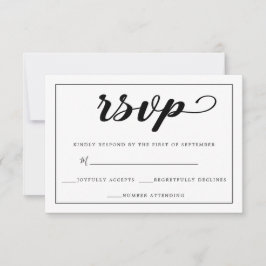 Elegante RSVP Sencilla En Blanco Y Negro