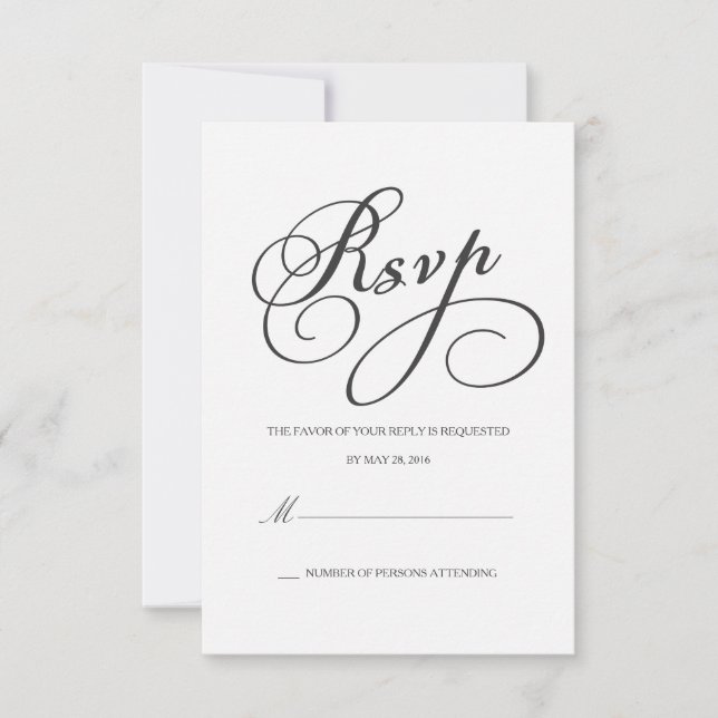Elegante RSVP | Tarjeta de respuesta (Anverso)