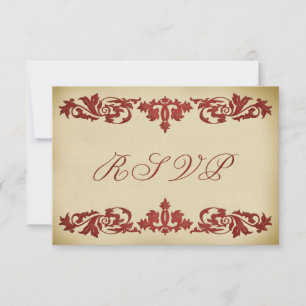 Elegante RSVP Tarjetas de respuesta de hoja vintag