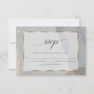Elegante RSVP Watercolor Gris Granito Piedra