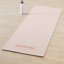 Elegante Rubor Beige Personalizado Nombre Yoga Mat