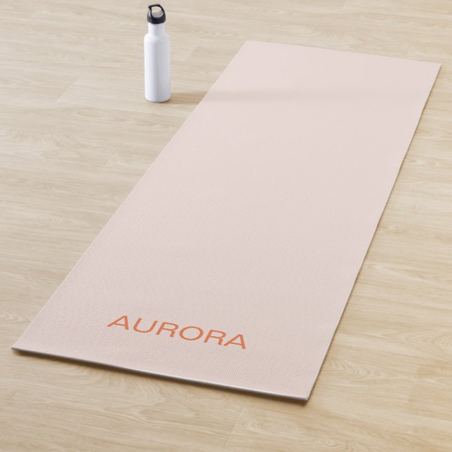 Elegante Rubor Beige Personalizado Nombre Yoga Mat (In situ)