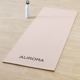 Elegante Rubor Beige Personalizado Nombre Yoga Mat