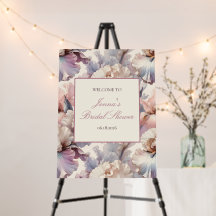 Elegante Rubor Floral Bridal Shower signo de bienv