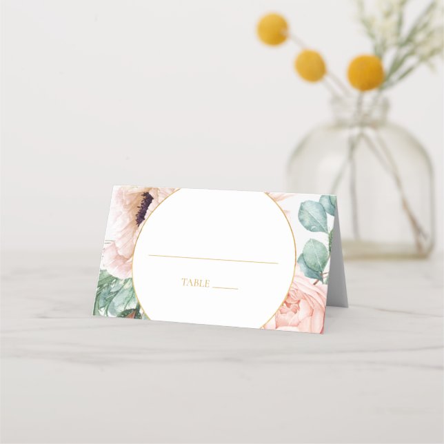 Elegante Rubor Floral Garden | Tarjeta plegada (Anverso)