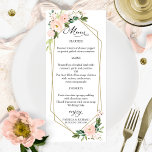 Elegante Rubor Floral Geométrica Boda Tarjetas de<br><div class="desc">Una sencilla carta de boda de color moda floral y de color de agua para el plato. Fácil de personalizar con tus detalles. PERSONALIZACIÓN: Si necesita personalización del diseño, póngase en contacto conmigo por chat; si necesita información sobre su pedido, opciones de envío, etc., póngase en contacto directamente con el...</div>