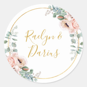 Elegante Rubor Floral   SELLOS PARA SOBRES BODAS