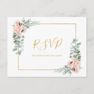 Elegante Rubor Floral Tarjeta RSVP de elección d