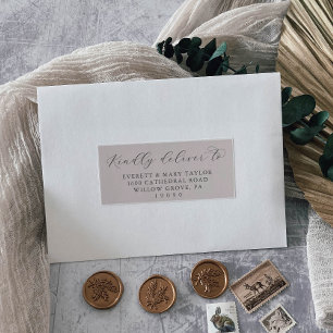 Elegante Rubor Mauve Boda Etiquetas de dirección d