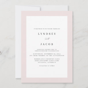 Elegante Rubor Pink Classic Wedding Invitación