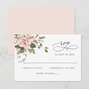 Elegante Rubor Pink Floral Boda Botánica RSVP