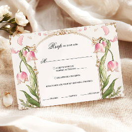 Elegante Rubor Pink Floral Rsvp con opciones de co